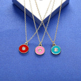 925 Silver Round Pendant Long Chain Necklace For Women