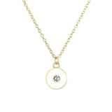 925 Silver Round Pendant Long Chain Necklace For Women