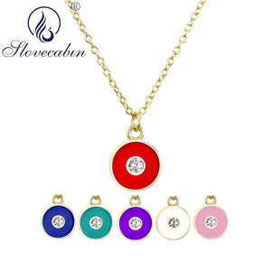 925 Silver Round Pendant Long Chain Necklace For Women