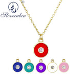 925 Silver Round Pendant Long Chain Necklace For Women