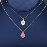 925 Silver Round Pendant Long Chain Necklace For Women