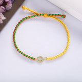 925 Silver Smile Twist Bracelet Colorful Rope Bangle