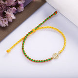925 Silver Smile Twist Bracelet Colorful Rope Bangle