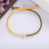 925 Silver Smile Twist Bracelet Colorful Rope Bangle