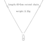 925 Silver Zircon Pave Pendant Necklace For Women Party CZ Chain Collier Jewelry