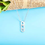 925 Silver Zircon Pave Pendant Necklace For Women Party CZ Chain Collier Jewelry