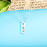 925 Silver Zircon Pave Pendant Necklace For Women Party CZ Chain Collier Jewelry