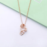 925 Silver Zircon Double Hearts Love Pendant Necklace For Women