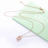 925 Silver Zircon Double Hearts Love Pendant Necklace For Women