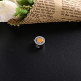 925 Silver Orange Cross Charms Beads for Bracelet Bangle