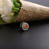 925 Silver Orange Cross Charms Beads for Bracelet Bangle