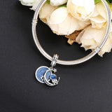 925 Silver Astronaut Charm & Beads, Enamel Fit Bracelets, Fine Jewelry