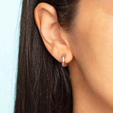 925 Silver Bamboo Hoop Earrings Women Wedding Circle Piercing