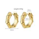 925 Silver Bamboo Hoop Earrings Women Wedding Circle Piercing