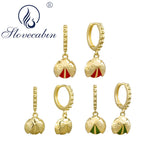 925 Sterling Silver Ladybug Dangling Hoop Earrings Animal Party Jewelry