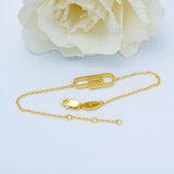 925 Silver Safety Pin Link Chain Bracelet for Women High Paperclip Bangle
