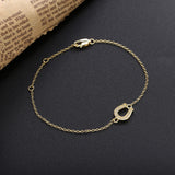 925 Silver U Chain Bracelet Clear CZ Women Crystal Adjustable Jewelry