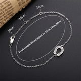 925 Silver U Chain Bracelet Clear CZ Women Crystal Adjustable Jewelry