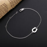 925 Silver U Chain Bracelet Clear CZ Women Crystal Adjustable Jewelry