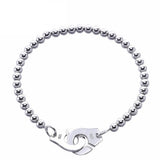 925 Sterling Silver Handcuff Bracelets Menottes Women Fine Jewelry