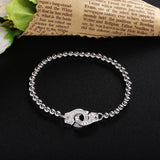 925 Sterling Silver Handcuff Bracelets Menottes Women Fine Jewelry