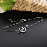 925 Silver Adjustable Hearts Chain Bracelet for Women