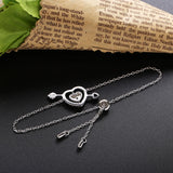 925 Silver Adjustable Hearts Chain Bracelet for Women