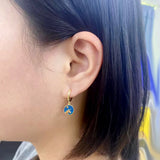 925 Silver Animal Hoop Earrings Enamel Femme Pendientes Piercing Clip On