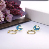 925 Silver Animal Hoop Earrings Enamel Femme Pendientes Piercing Clip On