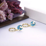 925 Silver Animal Hoop Earrings Enamel Femme Pendientes Piercing Clip On