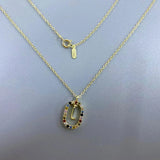 925 Silver Letter A M Zircon Necklace Choker Chain