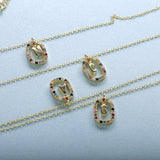 925 Silver Letter A M Zircon Necklace Choker Chain