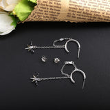 925 Silver Dragonfly Drop Earrings High Crystal Fine Jewelry