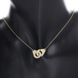 925 Silver Handcuffs Menottes Chain Necklace High Femme Jewelry