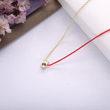 925 Silver Red Rope Chain Rabbit Pendant Choker Necklace With CZ