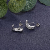 925 Silver Snake Crystal Stud Earrings Women Engagement Jewelry