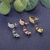 925 Silver Snake Crystal Stud Earrings Women Engagement Jewelry