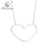 925 Sterling Silver Heart Love Pendant Necklace with Long Chain