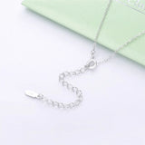 925 Sterling Silver Heart Love Pendant Necklace with Long Chain