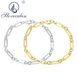 925 Silver Paperclip Chain Bracelet European Jewelry Gift