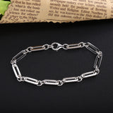 925 Silver Paperclip Chain Bracelet European Jewelry Gift