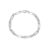 925 Silver Paperclip Chain Bracelet European Jewelry Gift