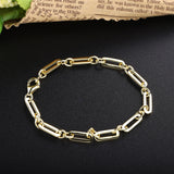 925 Silver Paperclip Chain Bracelet European Jewelry Gift