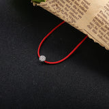 925 Sterling Silver Red Rope Chain Bracelet for Women