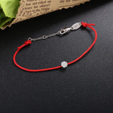 925 Sterling Silver Red Rope Chain Bracelet for Women