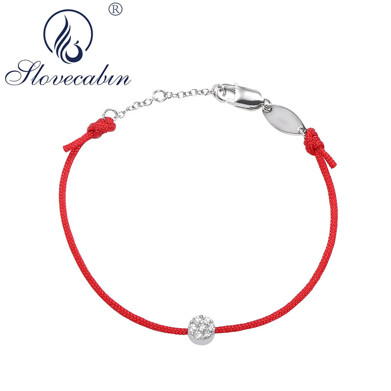 925 Sterling Silver Red Rope Chain Bracelet for Women
