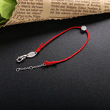925 Sterling Silver Red Rope Chain Bracelet for Women