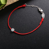 925 Sterling Silver Red Rope Chain Bracelet for Women