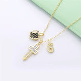 Japan Men Long Cross Pendant Necklace 925 Sterling Silver Zircon CZ Punk