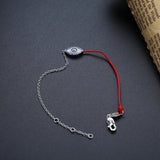 Evil Eye Crystal 925 Sterling Silver Red Rope Bracelet For Women